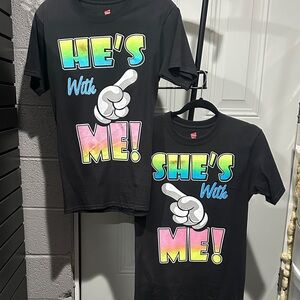 Hanes Black Graphic Tees - Multicolor Text